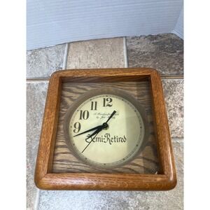 Handcrafted Oak Semi Retired Quartz Wall Clock by Jim Mofhitz